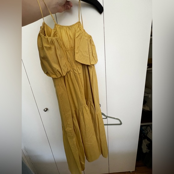 Vince Sweetheart Puff Sleeve Tiered Midi Dress - Picture 6 of 7